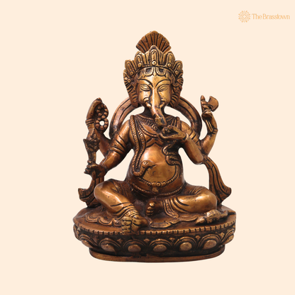 Brass  Ganesha Ganapati Vinayaka Idol – Traditional Chola Style Ganapati Vinayaka Murti for Pooja, Home Mandir, Décor &amp; Gifting 9 Inch