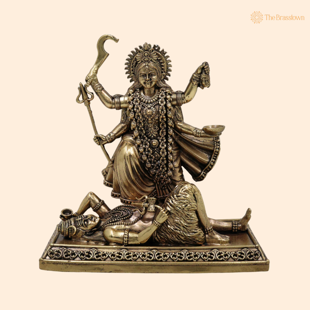 Divine Brass Mahakali Idol 5.5 Inch front view – pure brass handcrafted India
