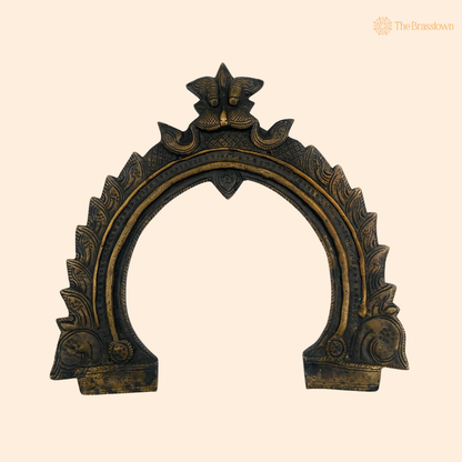 Brass Antique Prabhavali Frame 8 Inch front view – pure brass handcrafted India