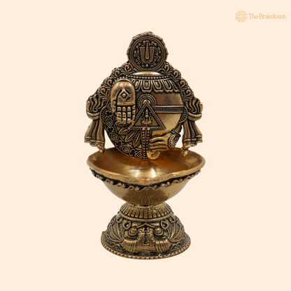 Brass Balaji Deepam 4 Inch front view – pure brass handcrafted India
