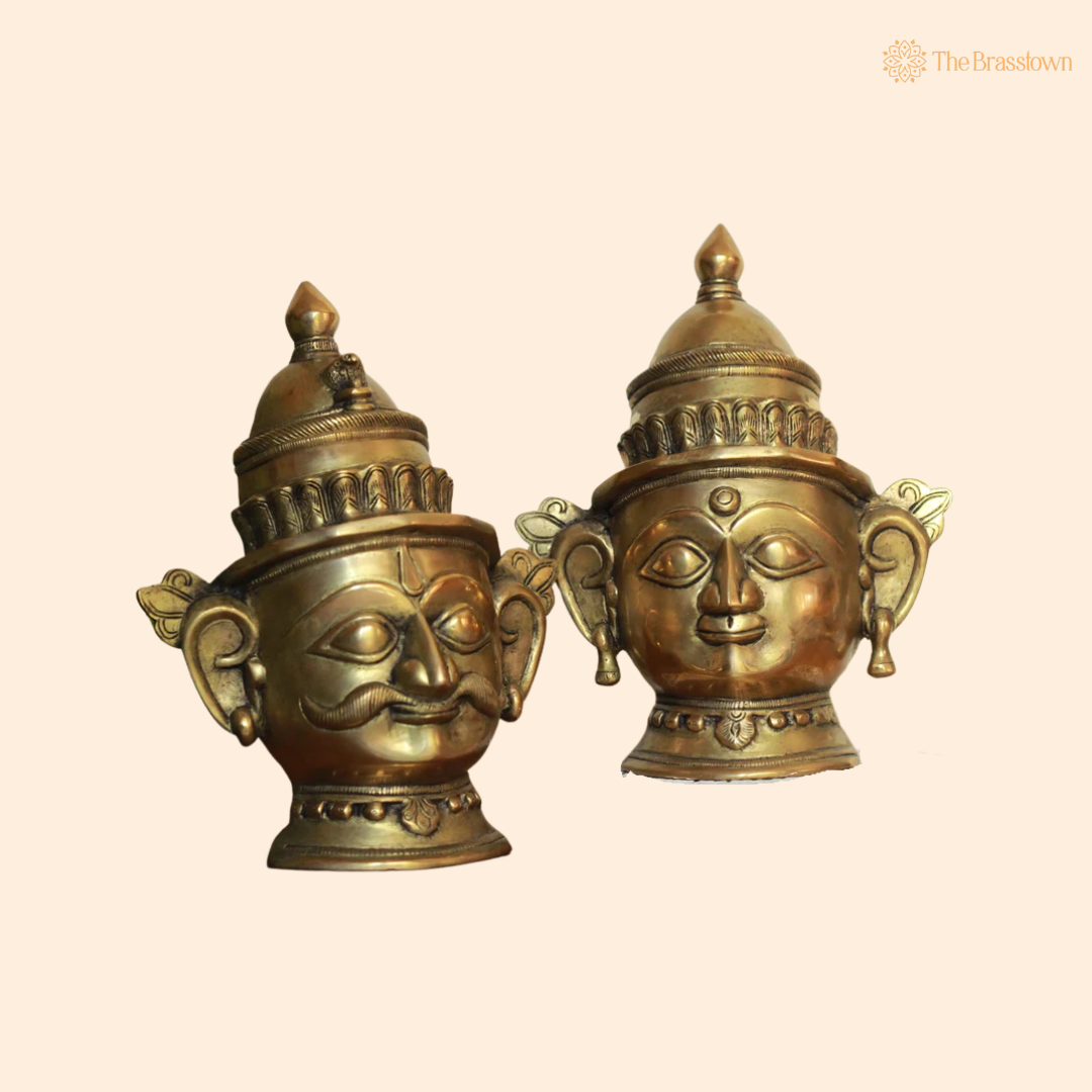 Brass Nandi Idol 9.5 Inch front view – pure brass handcrafted India
