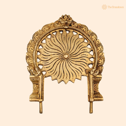 Brass Prabhavali Arch Frame with 8.5 Inch front view – pure brass handcrafted India