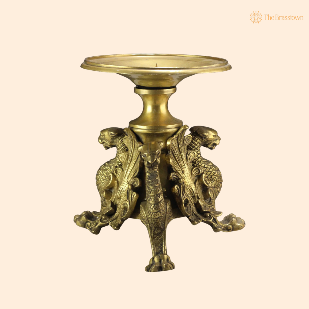 Handcrafted Brass Nandi Idol on Oval Base – Sacred Shiva Vahana Statue for Home Temple &amp; Vastu Decor 7 Inch