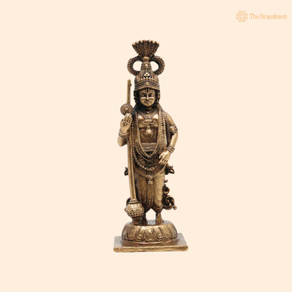 Brass Udupi Krishna Idol 4 Inch front view – pure brass handcrafted India