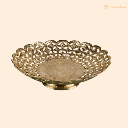 Traditional Handcrafted Brass Fruit Bowl – Traditional Peetal Decorative Dry Fruit Bowl for Dining Table, Home Décor &amp; Centerpiece 3 Inch