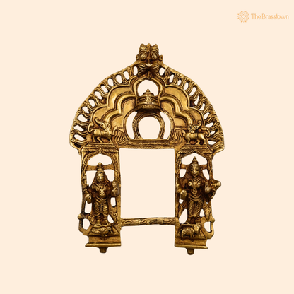 Handcrafted Brass Traditional Prabhavali Arch with Dwarpal  – Handcrafted Arch Backdrop Wall Hanging for Home Temple, Deity Décor &amp; Spiritual Ambience 37.5 Inch (Copy)
