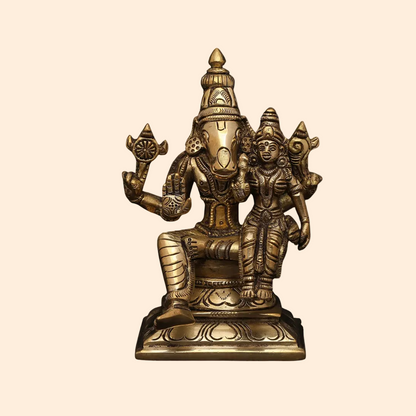 Handcrafted Brass Varaha Laxmi Idol 3.5 Inch front view – pure brass handcrafted India