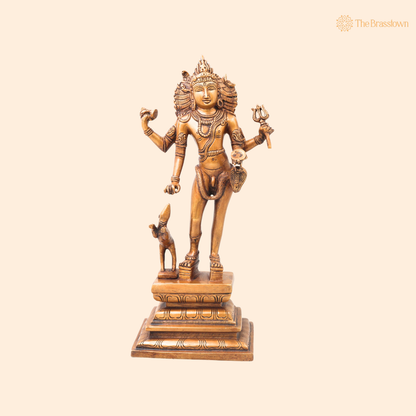 Brass Kala Bhairava Idol – Handcrafted Traditional Chola Style Bhairav Murti for Pooja, Home Mandir, Spiritual Décor &amp; Gifting 15 Inch