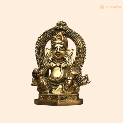 Handcrafted Brass Kuber Idol 4.5 Inch front view – pure brass handcrafted India