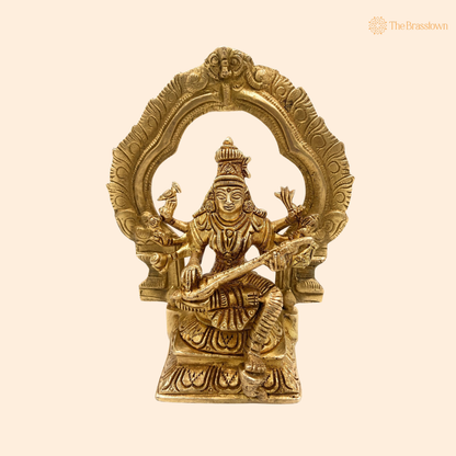 Brass Raj Matangi Devi Idol 6.5 Inch front view – pure brass handcrafted India