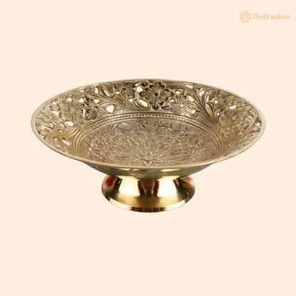 Handcrafted Brass Fruit Bowl – Traditional Peetal Decorative Dry Fruit Bowl for Dining Table, Home Décor &amp; Centerpiece 8 Inch