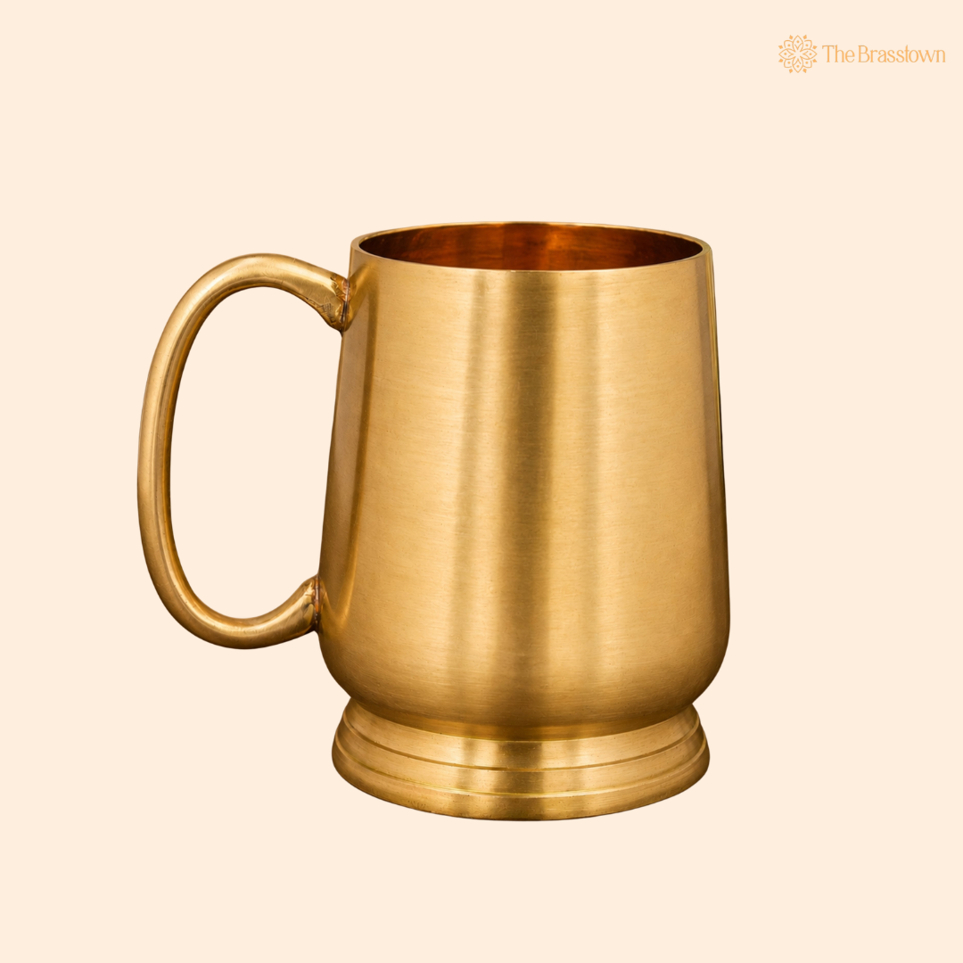 Handcrafted Brass Glass – Traditional Peetal Water Vessel for Pooja, Dining, Home Décor &amp; Gifting 4.5 Inch