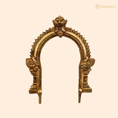 Brass Prabhavali Arch Frame 6.5 Inch front view – pure brass handcrafted India