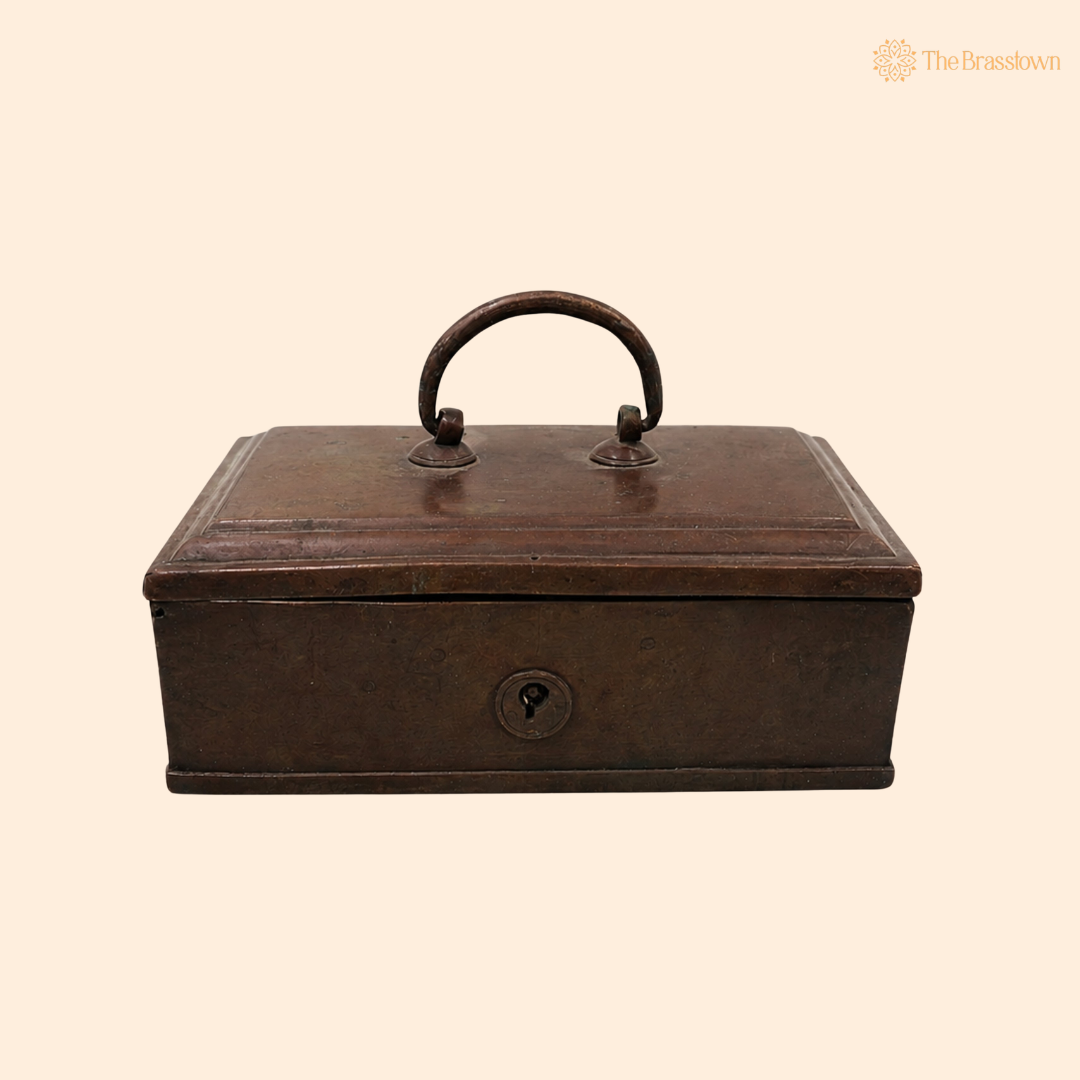 Handcrafted Brass Vintage Box – Heritage Treasure Chest for Pooja, Home Décor, Storage &amp; Collectible Gifting  2 Inch