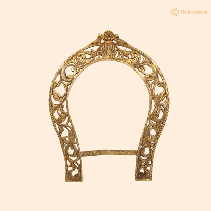 Brass Handcrafted Big Prabhaval Arch – Handcrafted Arch Wall Hanging for Home Temple, Deity Décor &amp; Spiritual Ambience 19 Inch
