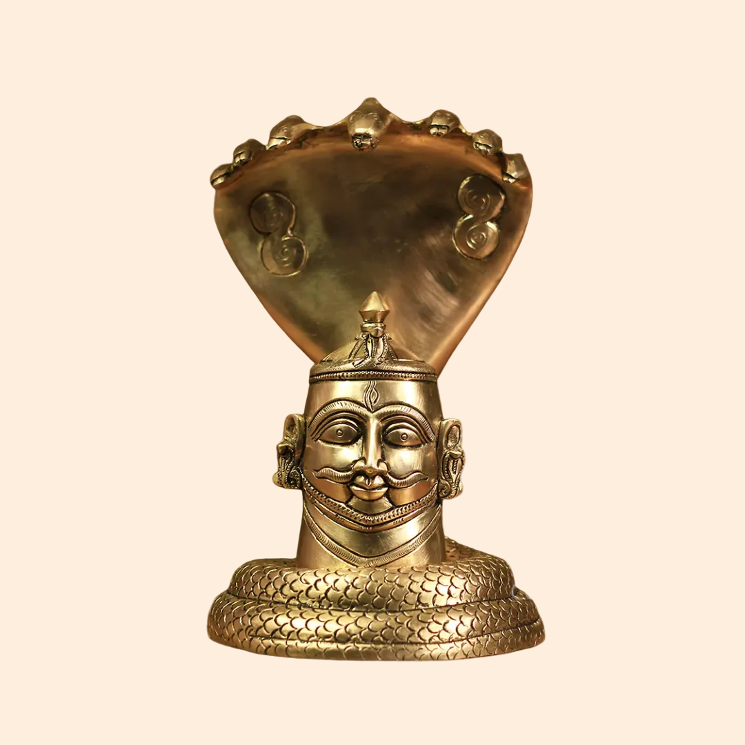 Handcrafted Brass Vishnu Dashavatar Wall 10 Inch front view – pure brass handcrafted India