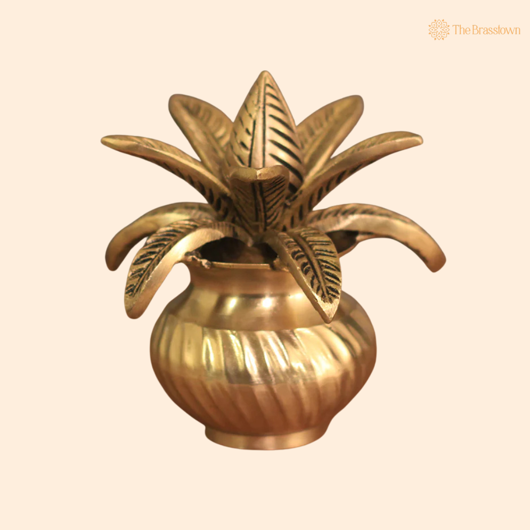 Handcrafted Brass Lota 5 Inch front view – pure brass handcrafted India