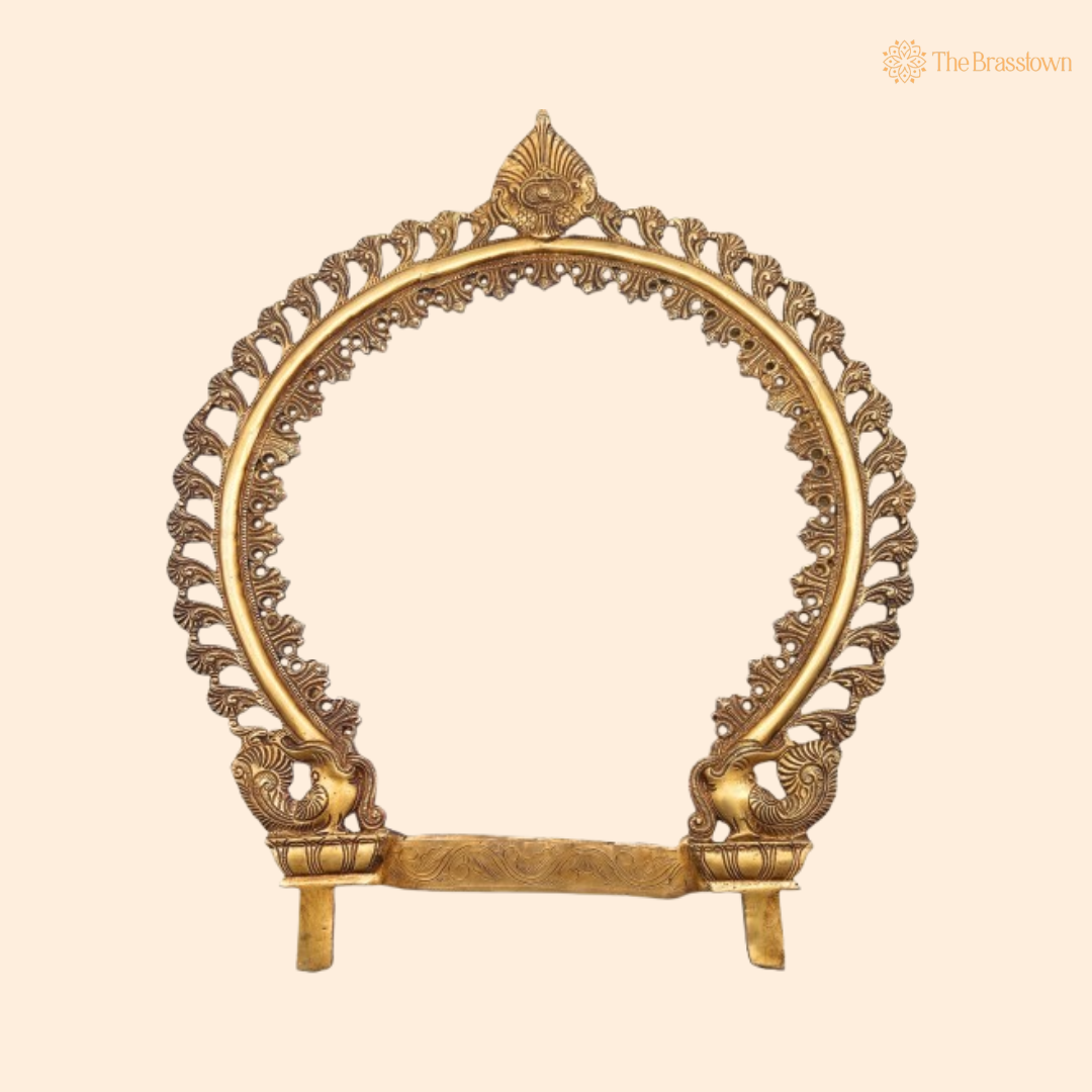 Traditional Brass Leaf Motif Arch Frame 9 Inch
