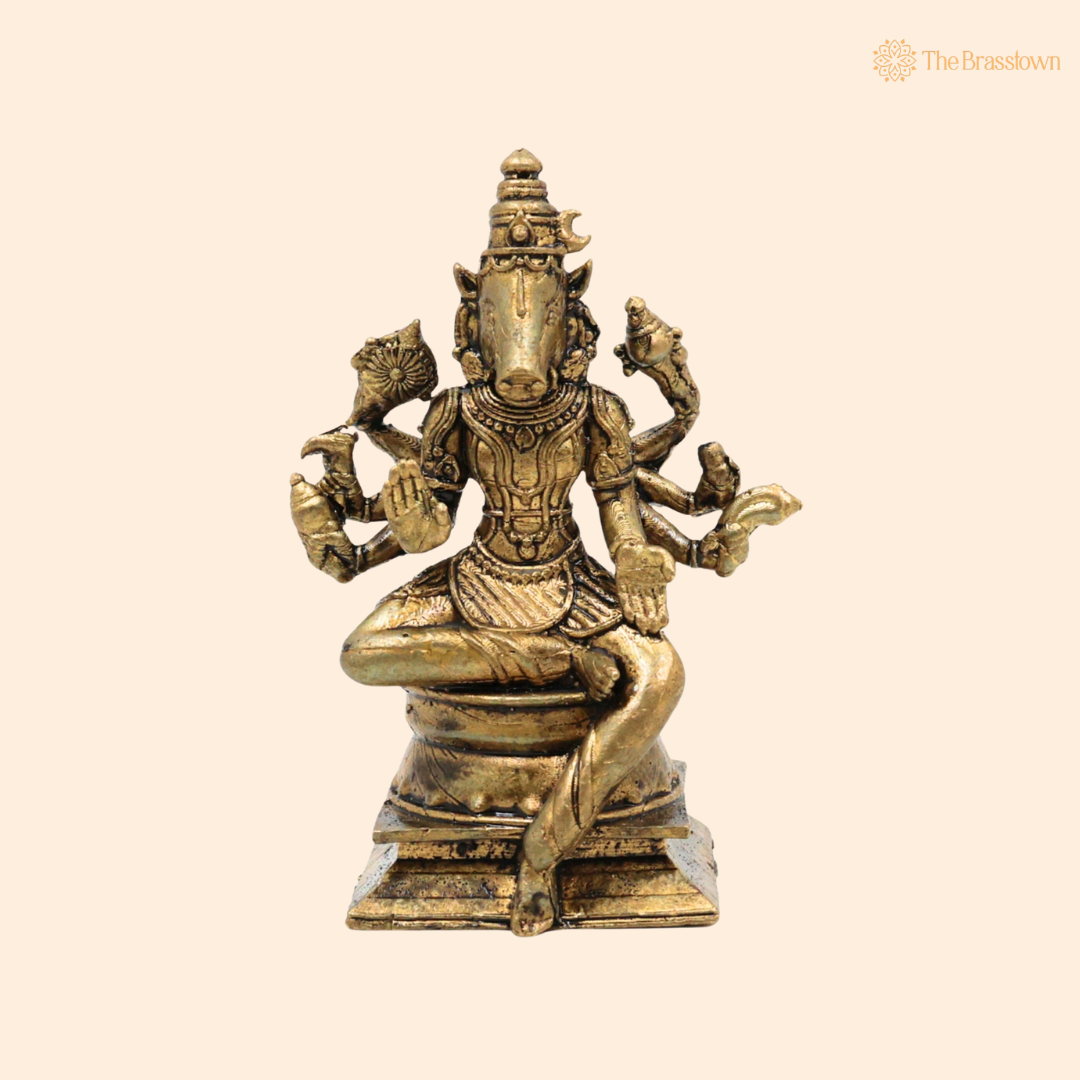 Brass Varahi Amman Idol 2 Inch front view – pure brass handcrafted India