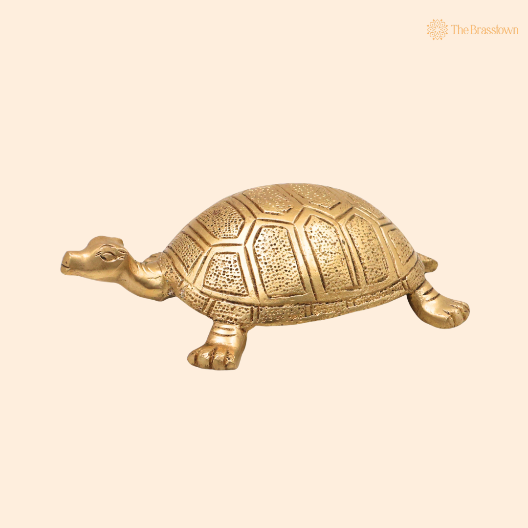 Brass Tortoise Idol (Kurma Avatar) – Vastu &amp; Feng Shui (Kachhua) Symbol for Stability, Wealth &amp; Protection 2.5 Inch