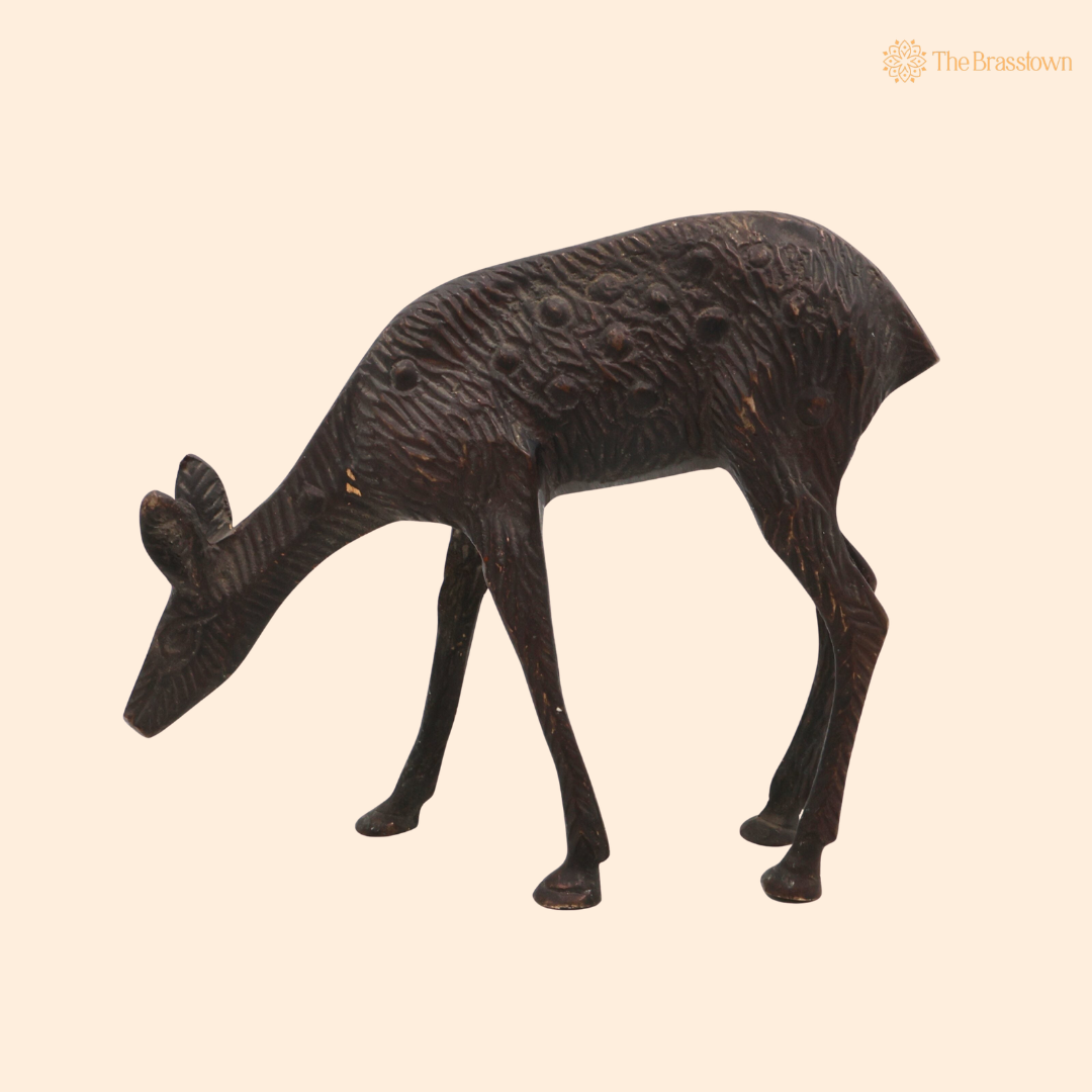 Brass Handcrafted Deer Idol 4.5 Inch front view – pure brass handcrafted India