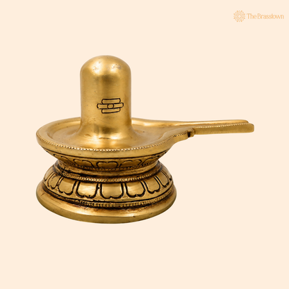 Handcrafted Brass Shiva Lingam – Sacred Shiva Lingam (Shivling Mahadev Shivalinga Jyotirlinga) for Home Temple, Abhishek Pooja &amp; Spiritual Decor 3 Inch