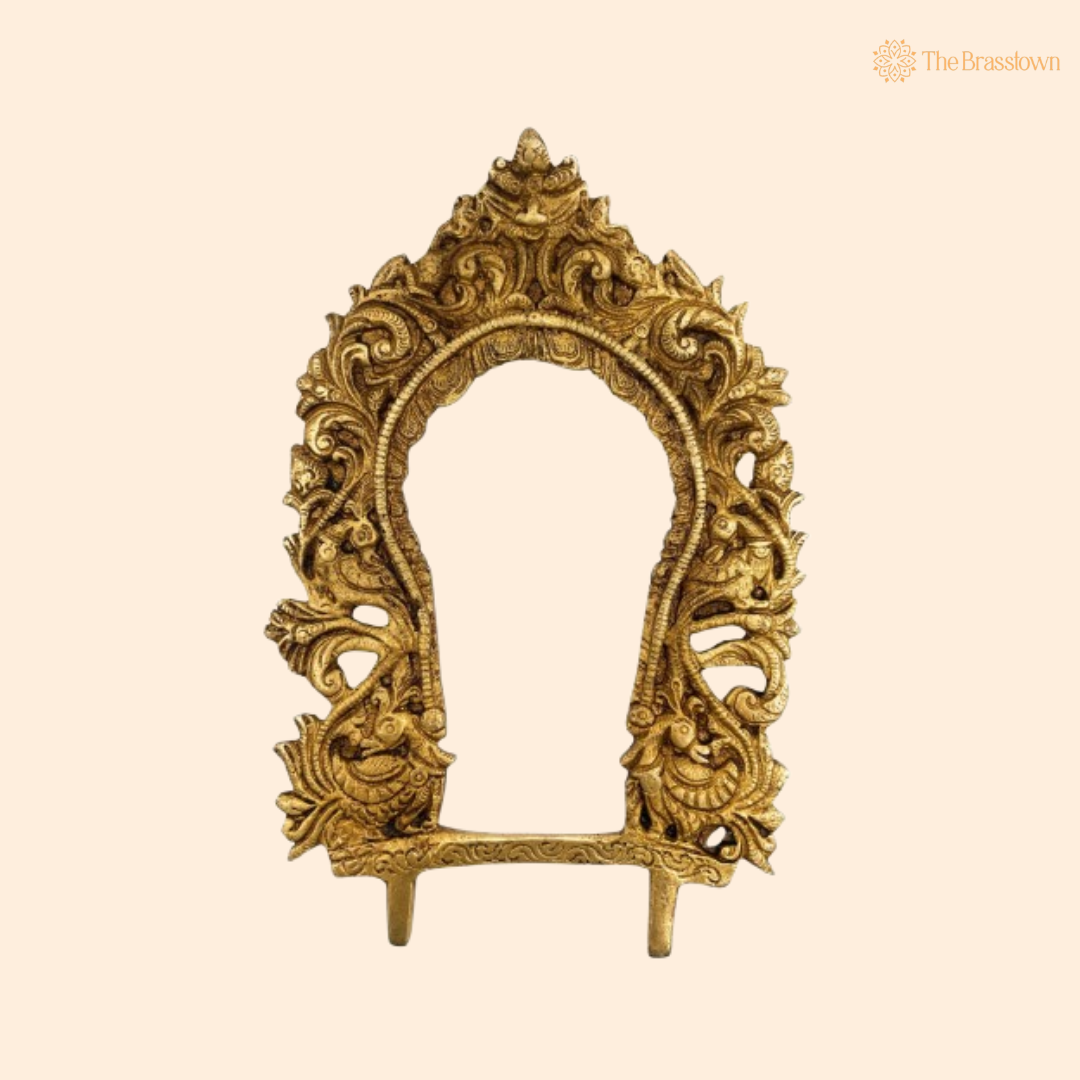 Ornate Antique Brass Arch Frame 7.5 Inch
