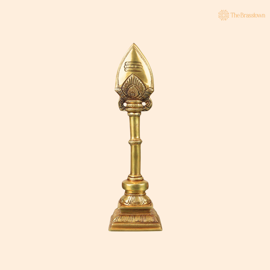 Brass Murugan Vel Velayudham Idol – Handcrafted Vetrivel/Vadivel/Palanivel for Puja, Temple &amp; Home Décor 12 Inch