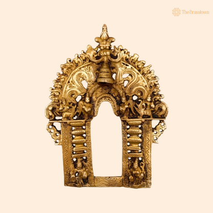Intricately Designed Traditional Brass Temple Arch Frame 8.5 Inch