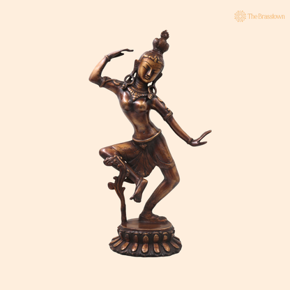 Brass Dancing Parvati Mata Murti – Parvathi Devi Statue for Home Temple &amp; Pooja 15.5 Inch