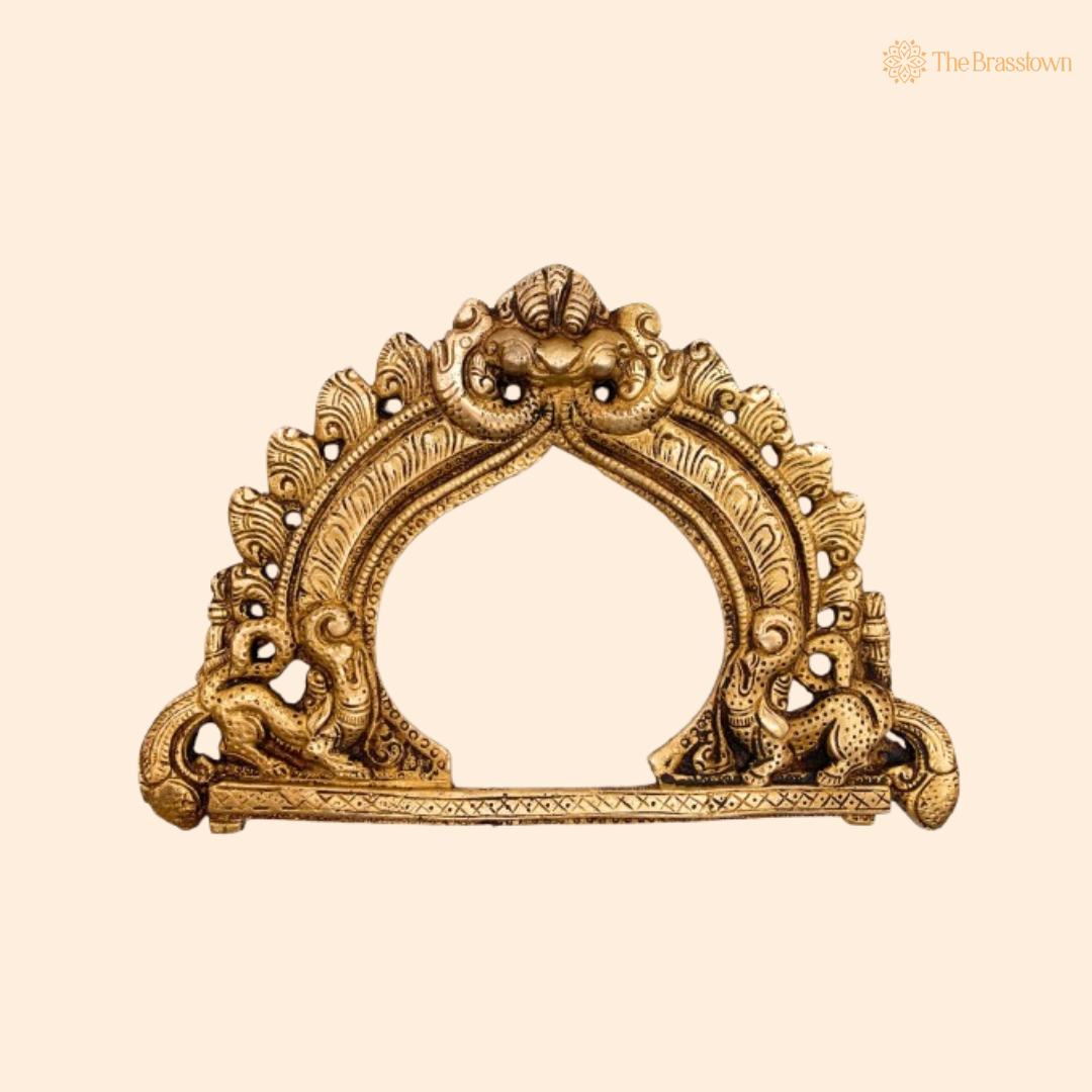 Ornate Antique Brass Arch Frame 6 Inch