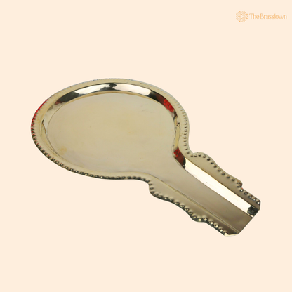 Brass Traditional Abhishek Patra with Somasutra Tray –  Abhishekam Plate, Tirumanjanam Stand &amp; Temple Pooja Vessel for Shivling and Deity Worship 14 Inch