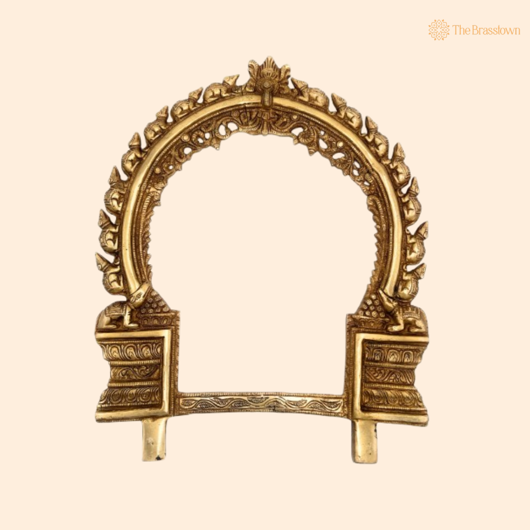 Traditional Brass Elephant Arch Frame 17 Inch