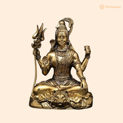 Brass Shiva Idol 3 Inch front view – pure brass handcrafted India