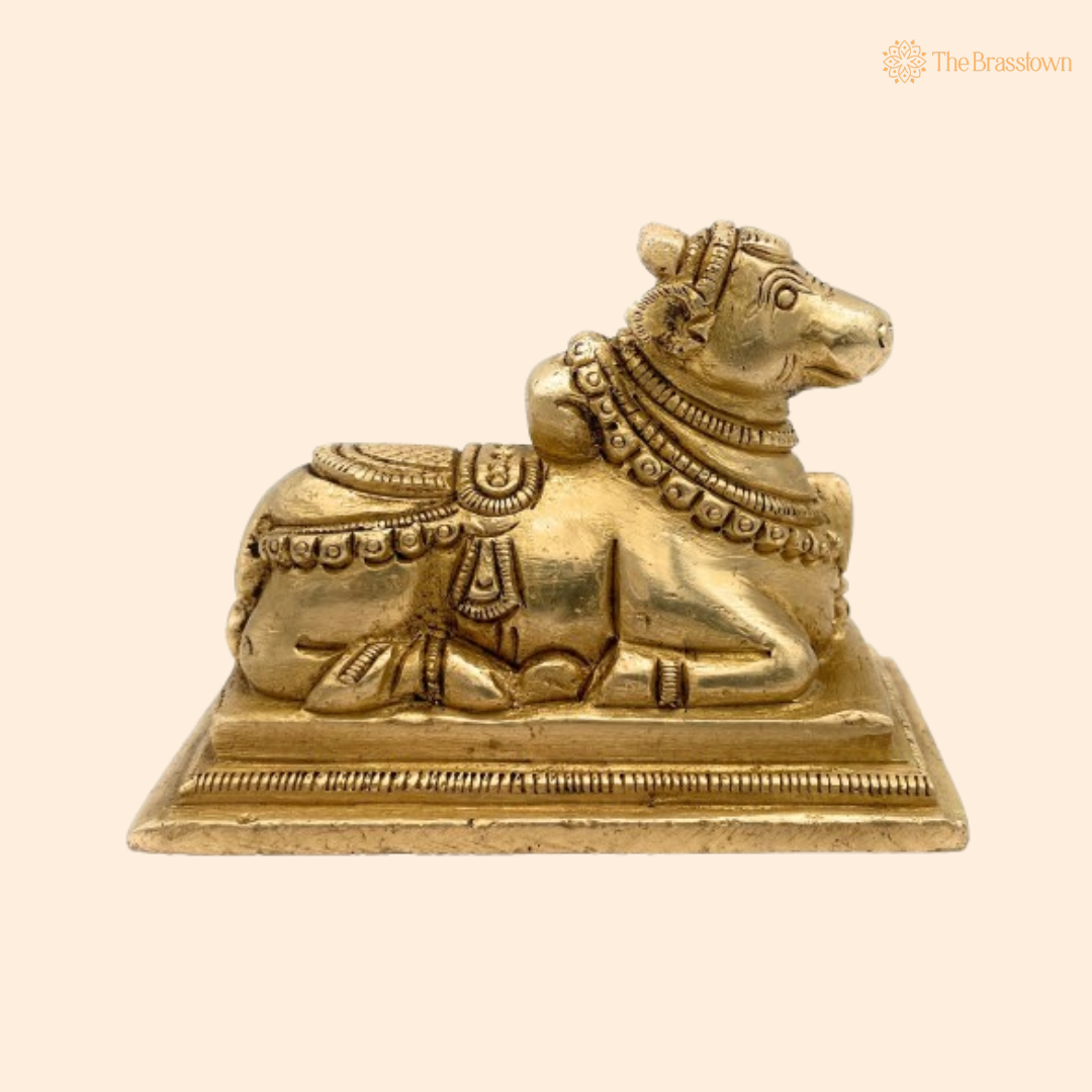 Traditional Brass Nandi Statue 3 Inch