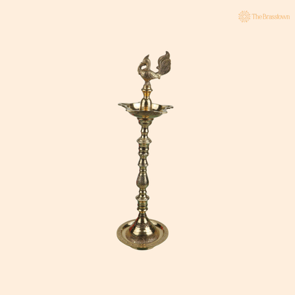 Traditional Handcrafted Brass Kuthu Vilakku – Traditional Diya Lamp for Pooja, Temple &amp; Home Décor 24 Inch
