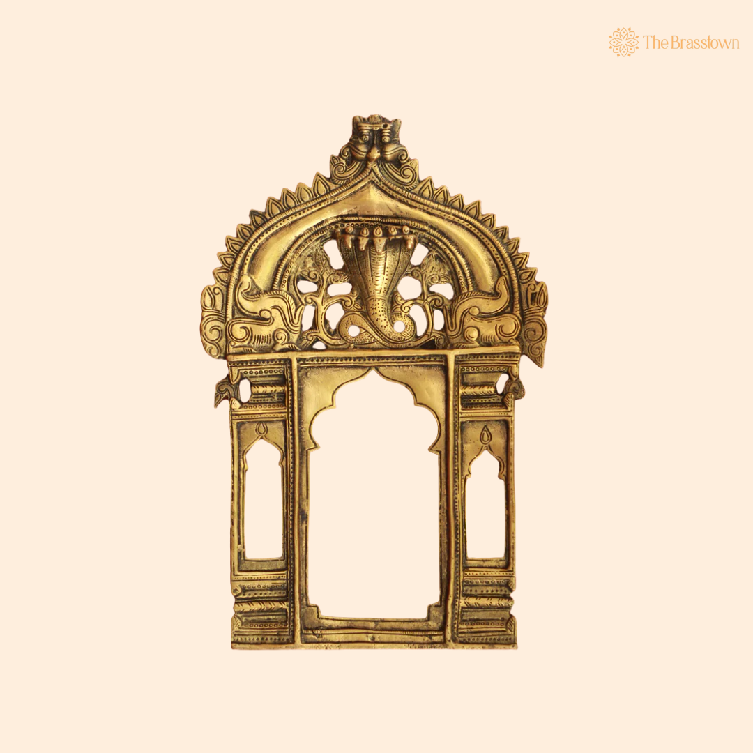 Handcrafted Brass Prabhavali 10 Inch front view – pure brass handcrafted India