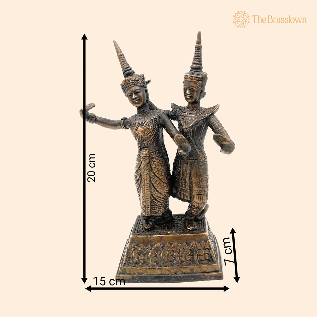 Brass Antique Decorative And Gifting Ancient Dancing Raja – Handcrafted Rani Sculptures for Home Décor &amp; Gifting 8 Inch 1