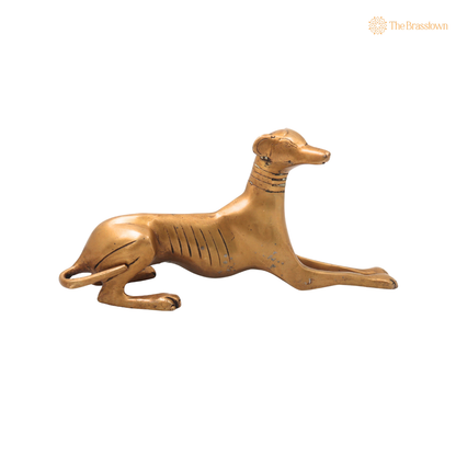 Handcrafted Brass Dog Statue – Brass Dog Idol for Home Décor, Pooja, Collectibles &amp; Gifting 4.5 Inch
