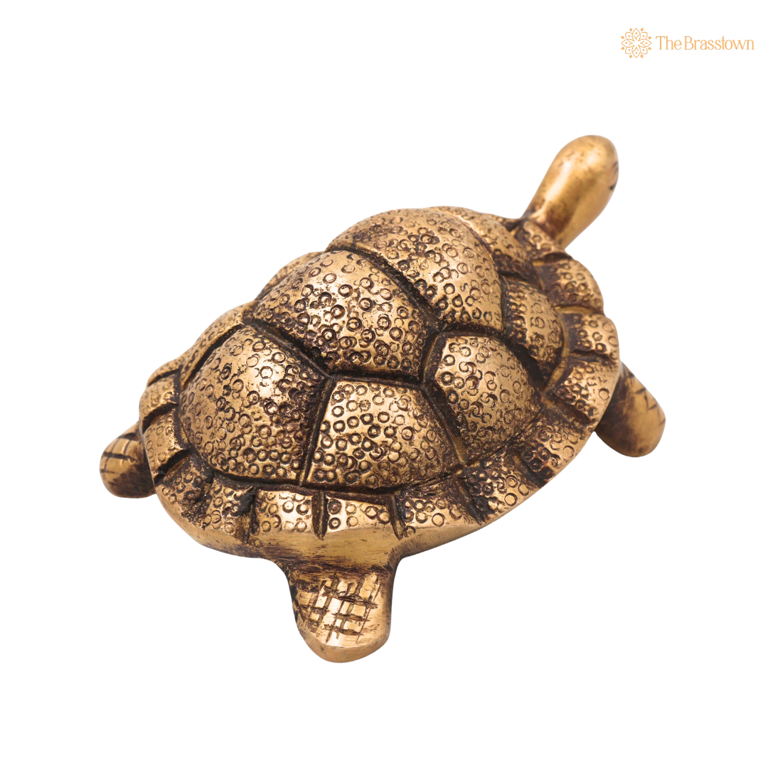 Brass Tortoise Sculpture (Kurma) – Vastu &amp; Feng Shui Symbol for Stability, Wealth &amp; Protection 1.5 Inch