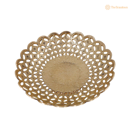 Traditional Handcrafted Brass Fruit Bowl – Traditional Peetal Decorative Dry Fruit Bowl for Dining Table, Home Décor &amp; Centerpiece 3 Inch