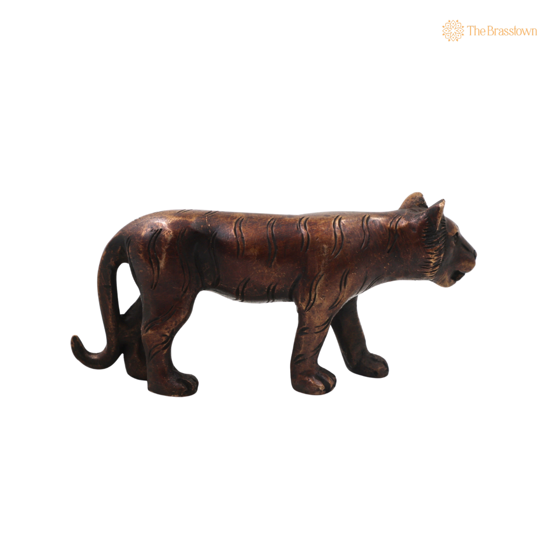Handcrafted Brass Royal Tiger Idol – Royal Bengal Tiger Idol for Home, Office &amp; Table Décor 3 Inch