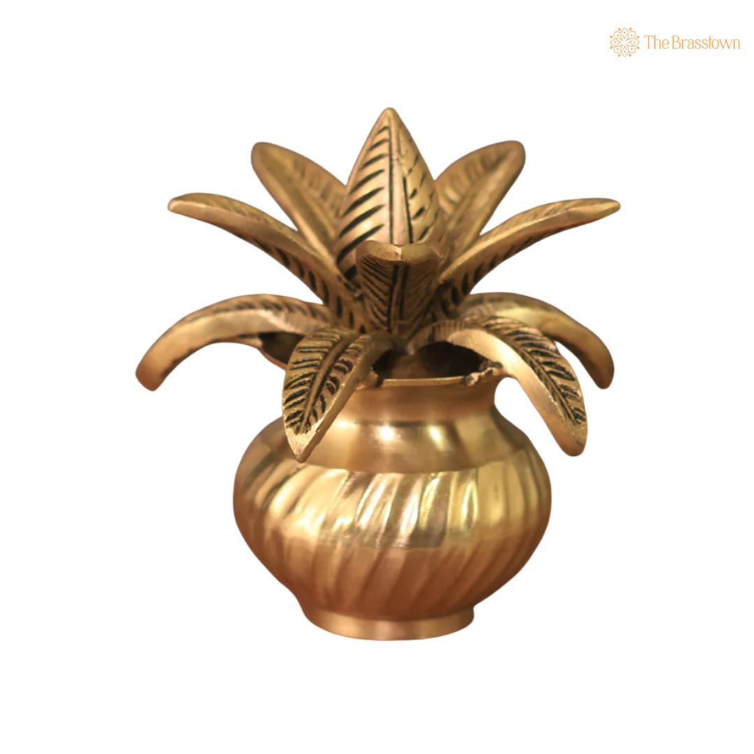 Handcrafted Brass Lota 5 Inch side view – antique finish detail