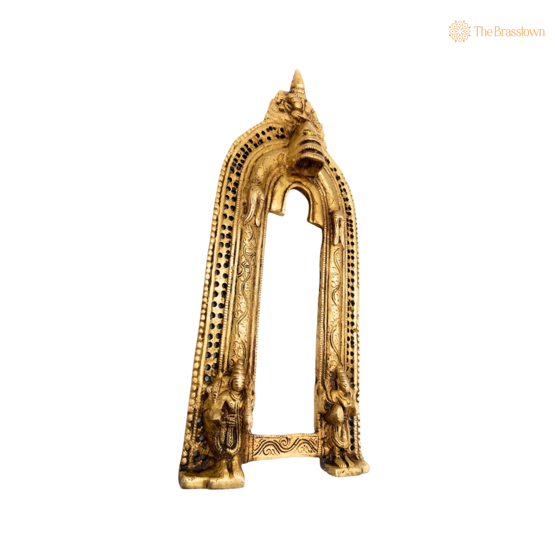Traditional Antique Brass Temple Arch Frame 13 Inch