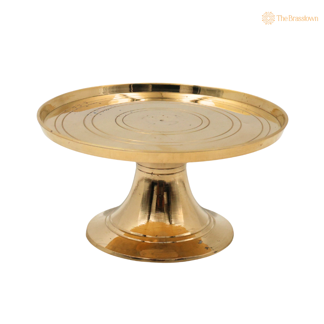 Brass Round Pooja Chowki 3 Inch – home mandir puja decor India