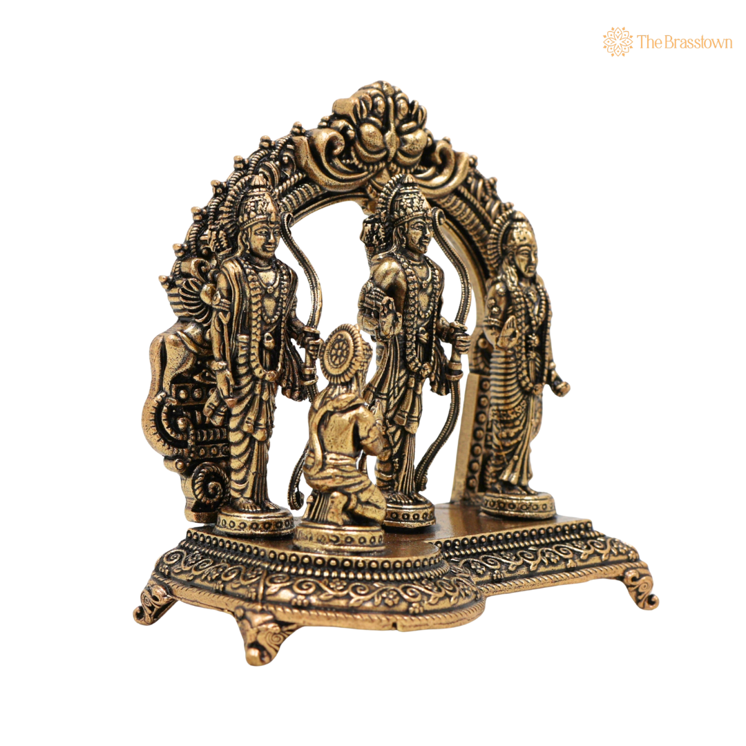 Brass Ram Darbar Idol 3 Inch side view – antique finish detail