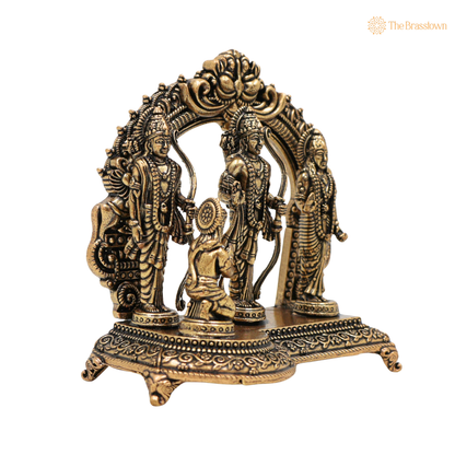 Brass Ram Darbar Idol 3 Inch side view – antique finish detail