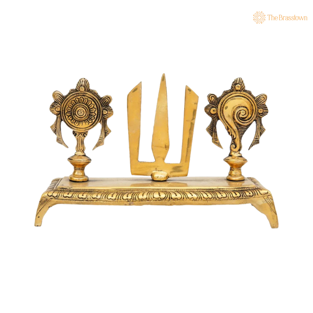 Antique Brass Venkateshvara Chakra 6 Inch side view – antique finish detail