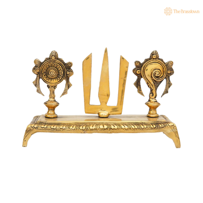 Antique Brass Venkateshvara Chakra 6 Inch side view – antique finish detail