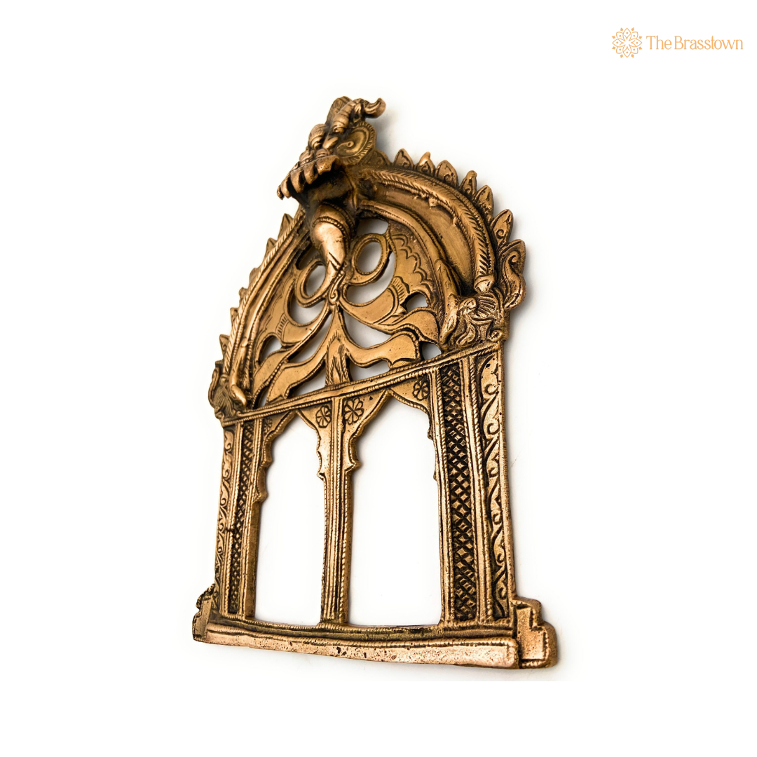 Antique Brass Arch Frame with Serpent Motif 10.5 Inch